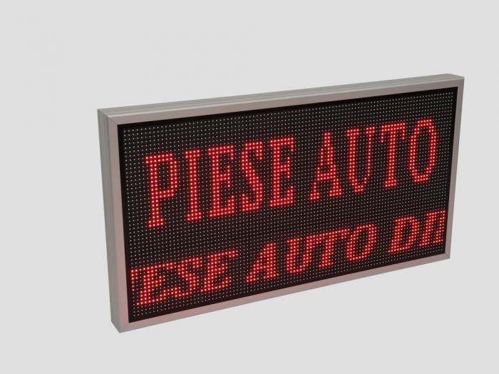 Reclama luminoasa LED pentru PIESE AUTO, dimensiuni 1050mm x 570mm, P10 LED-uri rosii [4]
