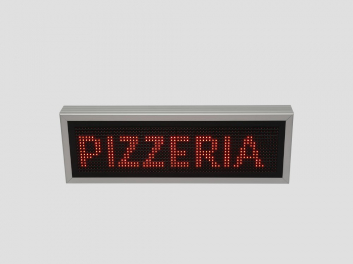Reclama luminoasa LED pentru PIZZERIE, dimensiuni 730mm x 250mm, P10 LED-uri rosii [7]