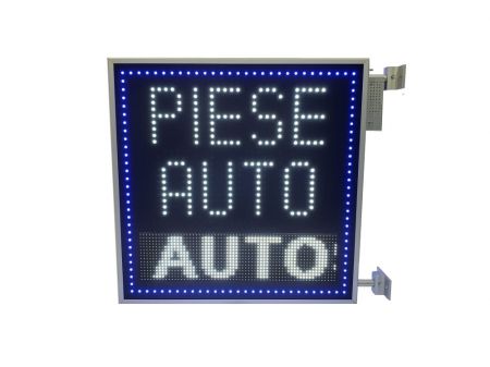 Reclama Spalatorie Auto - RL800X800PIESEAUTO Reclama luminoasa LED 800mm x 800mm programabila pentru PIESE AUTO