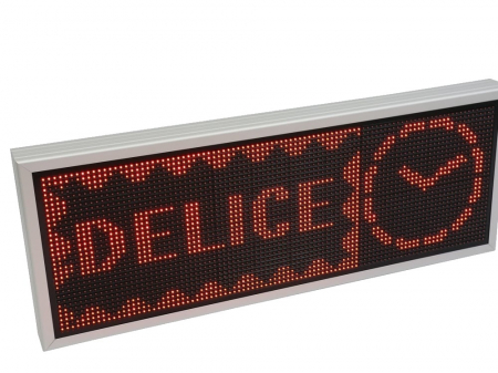 Reclame Fast Food - Reclama luminoasa LED pentru COFETARIE, dimensiuni 1050mm x 410mm, P10 LED-uri rosii