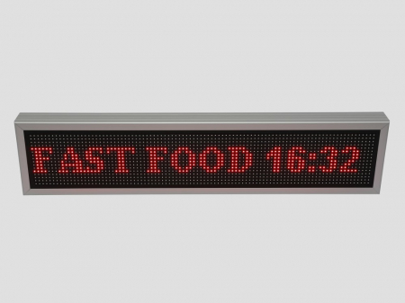 Reclama luminoasa LED pentru FAST FOOD, dimensiuni 1050mm x 250mm, P10 LED-uri rosii [2]