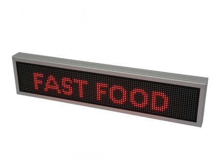 Reclame Fast Food - Reclama luminoasa LED pentru FAST FOOD, dimensiuni 1050mm x 250mm, P10 LED-uri rosii