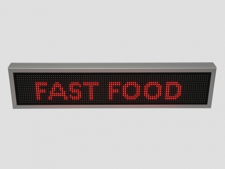Reclama luminoasa LED pentru FAST FOOD, dimensiuni 1050mm x 250mm, P10 LED-uri rosii [6]