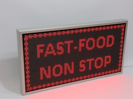 Reclama luminoasa LED pentru FAST FOOD, dimensiuni 1050mm x 570mm, P10 LED-uri rosii [7]