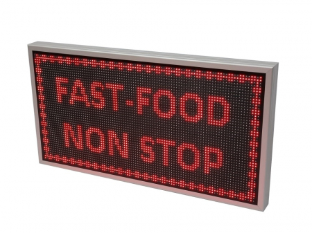 Reclame Fast Food - Reclama luminoasa LED pentru FAST FOOD, dimensiuni 1050mm x 570mm, P10 LED-uri rosii