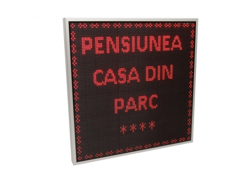 Reclama Luminoasa Bar - Reclama luminoasa LED pentru PENSIUNE, dimensiuni 1050mm x 1050mm, P10 LED-uri ROSII