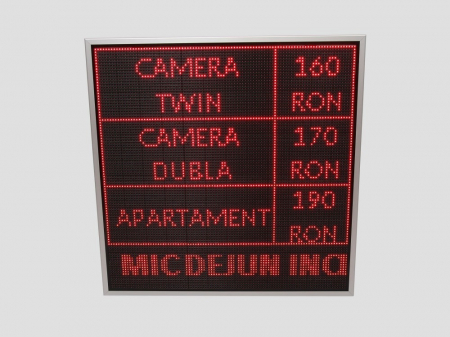 Reclama luminoasa LED pentru PENSIUNE, dimensiuni 1050mm x 1050mm, P10 LED-uri ROSII [1]