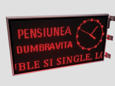 Reclama luminoasa LED pentru PENSIUNE, dimensiuni 1370mm x 730mm,DUBLA FATA, P10 LED-uri ROSII [6]