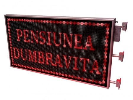 Reclama Luminoasa Bar - Reclama luminoasa LED pentru PENSIUNE, dimensiuni 1370mm x 730mm,DUBLA FATA, P10 LED-uri ROSII