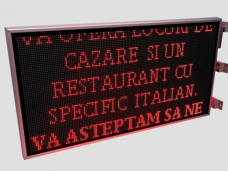 Reclama luminoasa LED pentru PENSIUNE, dimensiuni 1370mm x 730mm,DUBLA FATA, P10 LED-uri ROSII [4]