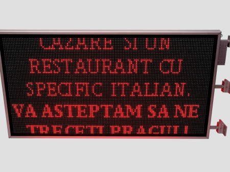 Reclama luminoasa LED pentru PENSIUNE, dimensiuni 1370mm x 730mm,DUBLA FATA, P10 LED-uri ROSII [1]