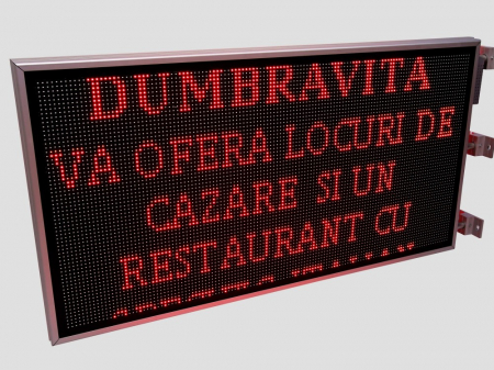 Reclama luminoasa LED pentru PENSIUNE, dimensiuni 1370mm x 730mm,DUBLA FATA, P10 LED-uri ROSII [9]