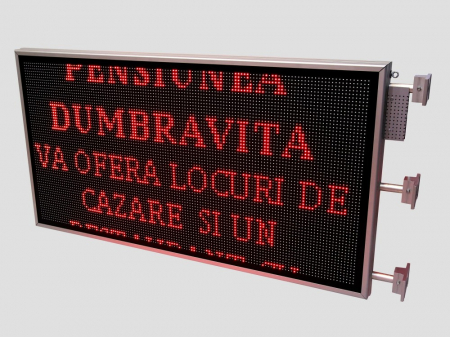 Reclama luminoasa LED pentru PENSIUNE, dimensiuni 1370mm x 730mm,DUBLA FATA, P10 LED-uri ROSII [12]