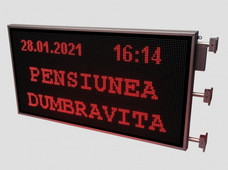 Reclama luminoasa LED pentru PENSIUNE, dimensiuni 1370mm x 730mm,DUBLA FATA, P10 LED-uri ROSII [5]