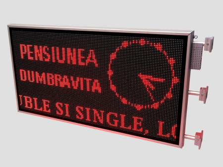 Reclama luminoasa LED pentru PENSIUNE, dimensiuni 1370mm x 730mm,DUBLA FATA, P10 LED-uri ROSII [11]