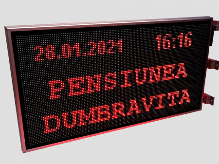 Reclama luminoasa LED pentru PENSIUNE, dimensiuni 1370mm x 730mm,DUBLA FATA, P10 LED-uri ROSII [14]