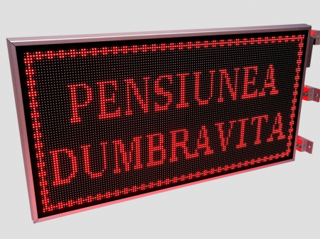 Reclama luminoasa LED pentru PENSIUNE, dimensiuni 1370mm x 730mm,DUBLA FATA, P10 LED-uri ROSII [13]