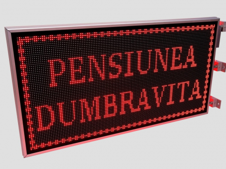 Reclama luminoasa LED pentru PENSIUNE, dimensiuni 1370mm x 730mm,DUBLA FATA, P10 LED-uri ROSII [15]