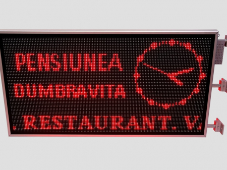 Reclama luminoasa LED pentru PENSIUNE, dimensiuni 1370mm x 730mm,DUBLA FATA, P10 LED-uri ROSII [3]