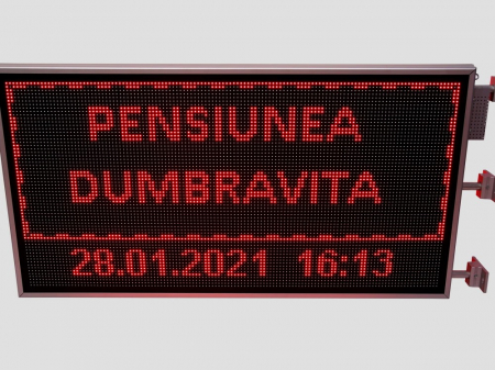 Reclama luminoasa LED pentru PENSIUNE, dimensiuni 1370mm x 730mm,DUBLA FATA, P10 LED-uri ROSII [8]