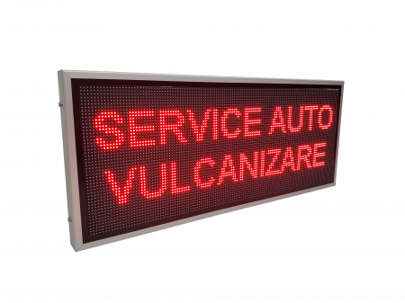 Reclama Spalatorie Auto - Reclama luminoasa LED pentru VULCANIZARE, dimensiuni 1370mm x 570mm P10 LED-uri rosii