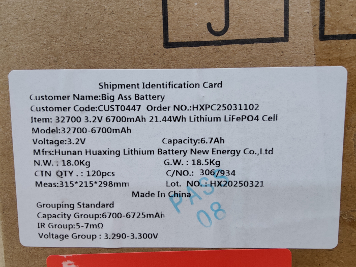 Acumulator LiFePO4, format 32700, 3.2V, 6700mAh, 21.44Wh [8]