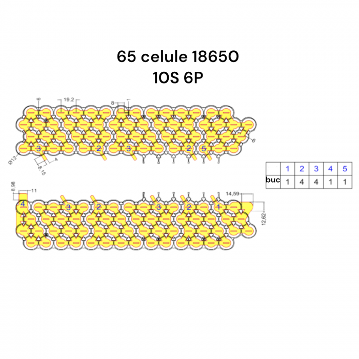 Nichel pur pentru sudura acumulatori tip 18650, predecupat pentru baterie format 10s6p [2]