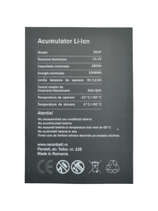 Baterie RECONBATT 180Ah 12V Energy Box - Performanță Sustenabilă pentru Bărci, Camping și Sisteme Fotovoltaice [2]