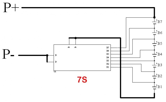 BMS 7s 50A pentru baterie Li-Ion, cu senzor de temperatura [4]