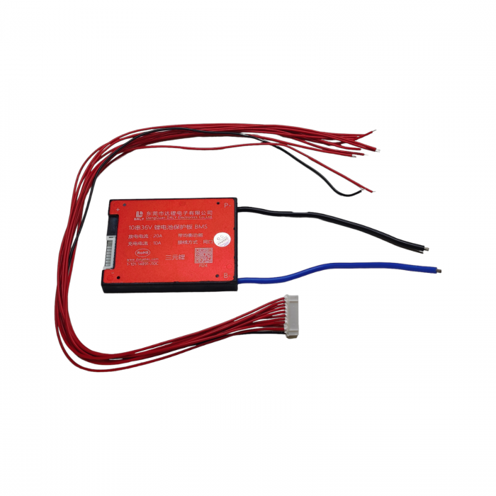 BMS Litiu Ion 10S, 36V, 20A cu functie de balansare si port comun [4]