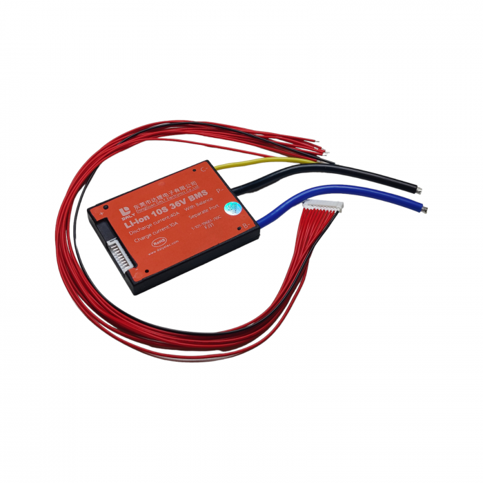 BMS Litiu Ion 10S, 36V, 40A cu functie de balansare si port comun [2]