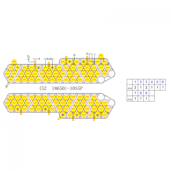 Nichel pur pentru sudura acumulatori tip 18650, predecupat pentru baterie format 10s5p [2]