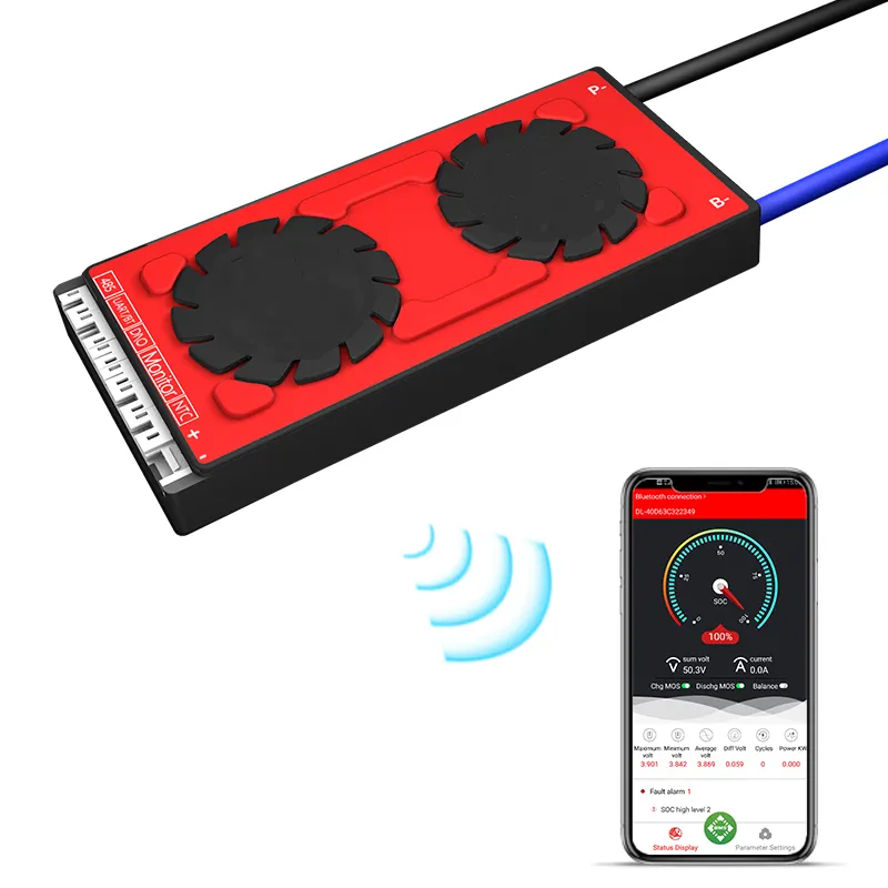 Smart BMS LFP 4S, 12V, 100A cu functie de balansare, Bluetooth, port comun [9]