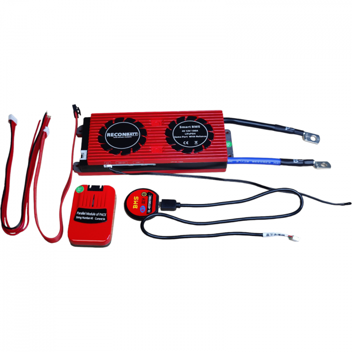 Smart BMS LFP 4S, 12V, 100A cu functie de balansare, Bluetooth, port comun [2]