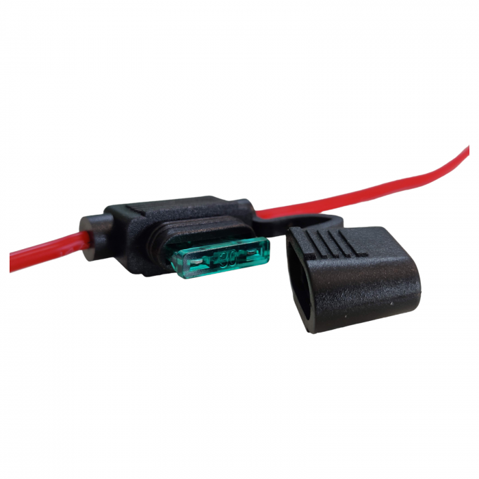 Suport siguranta cu cablu siliconic 14AWG+ siguranta 30A [2]