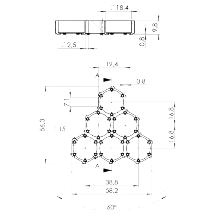Suport x6 pentru Celule 18650 Tip Fagure/Honeycomb [4]