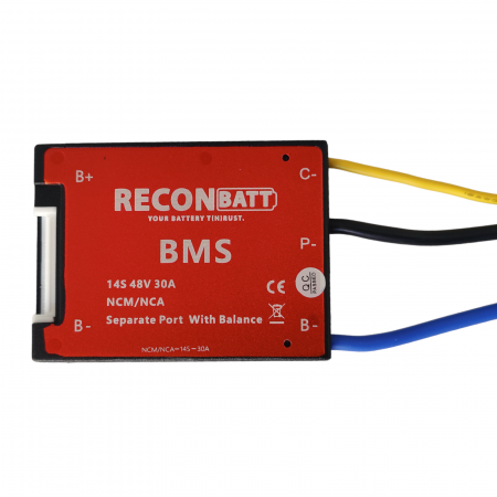 BMS - BMS Litiu Ion 14S, 48V, 30A cu functie de balansare si port separat