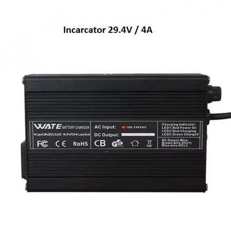 Incarcatoare - Incarcator 29.4V 4A Pentru baterie Li-Ion de 24V- Incarcare  Eficienta si Sigura