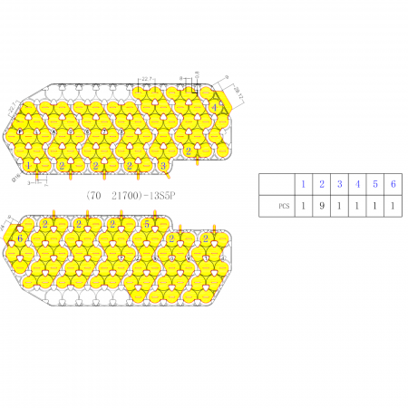 Nichel - Nichel pur pentru sudura acumulatori tip 21700, predecupat pentru baterie format 13s5p