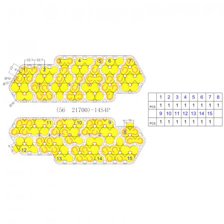 Nichel - Nichel pur pentru sudura acumulatori tip 21700, predecupat pentru baterie format 14s4p