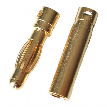 Set conectori tip Banana/ Bullet Aurii, Mama-Tata, 4 mm