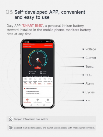Smart BMS Litiu Ion 10S, 36V, 30A  cu functie de balansare pasiva, conexiune Bluetooth [5]