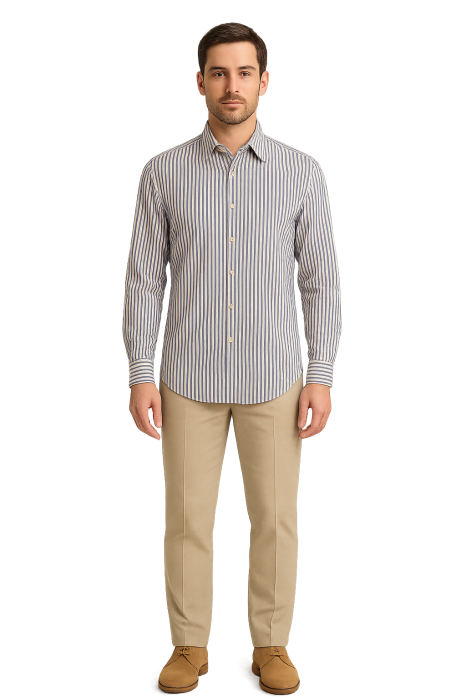 Cămașă Bărbați REDRESS Stripe Essential – Bumbac Premium & Nasturi din Nucă de Cocos (Corozo) [1]