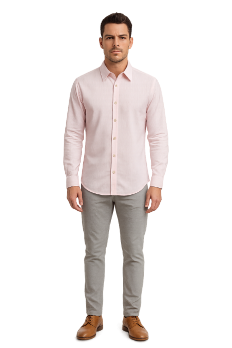 Cămașă Bărbați REDRESS Rose Micro-Stripe – Bumbac Premium & Nasturi din Nucă de Cocos (Corozo) [1]