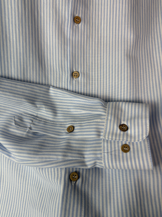 Cămașă Bărbați REDRESS Sky Stripe – Bumbac Premium & Nasturi din Nucă de Cocos (Corozo) [3]