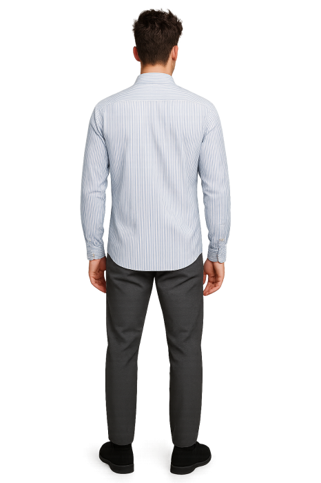 Cămașă Bărbați REDRESS Sky Stripe – Bumbac Premium & Nasturi din Nucă de Cocos (Corozo) [2]