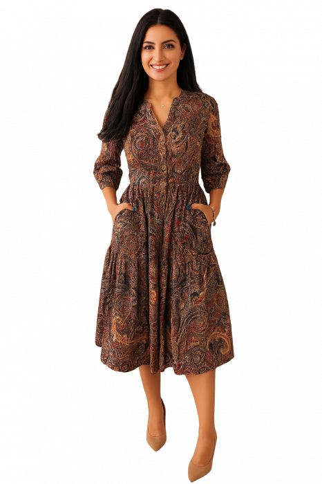 Rochie Din Bumbac BOHO – Model Paisley, Chic & Autentic [1]