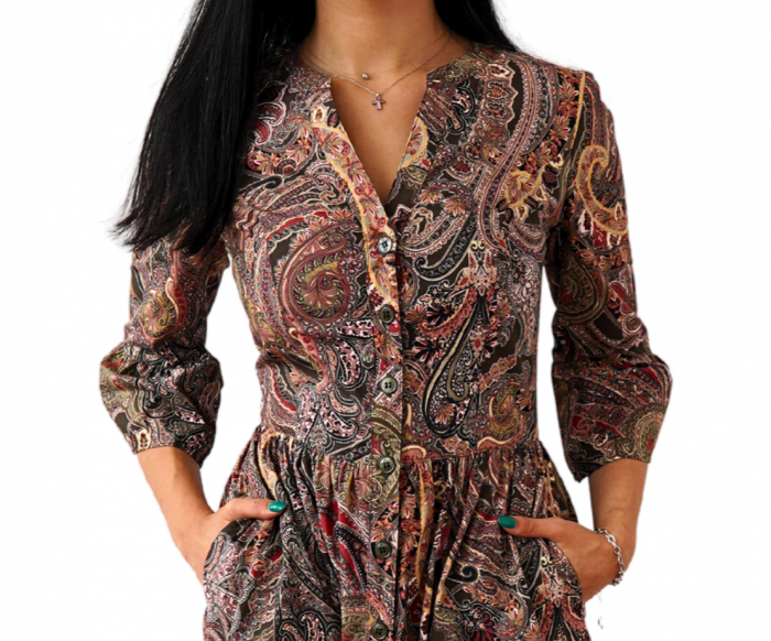 Rochie Din Bumbac BOHO – Model Paisley, Chic & Autentic [2]