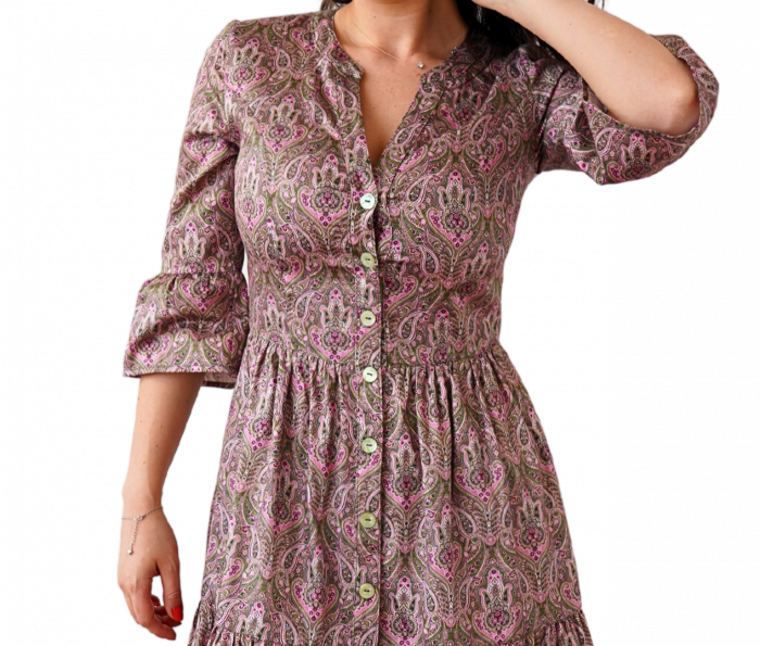 Rochie Din Bumbac – Imprimeu BOHO, Casual-Elegant [2]