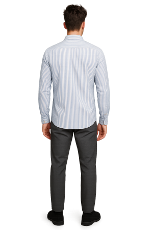 Cămașă Bărbați REDRESS Sky Stripe – Bumbac Premium & Nasturi din Nucă de Cocos (Corozo) [1]